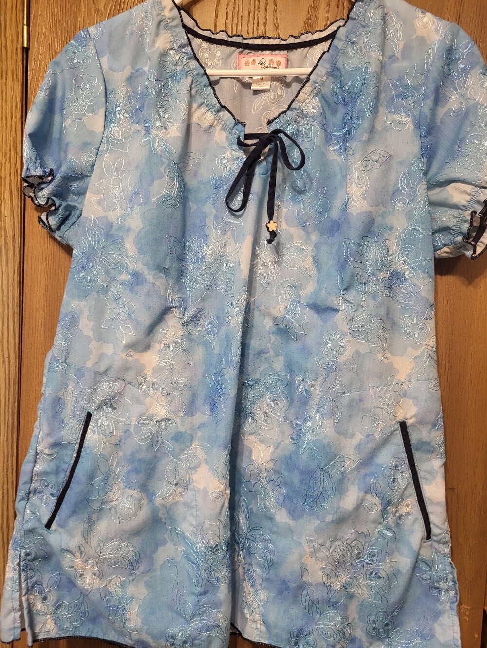 Embroidered Scrub Top